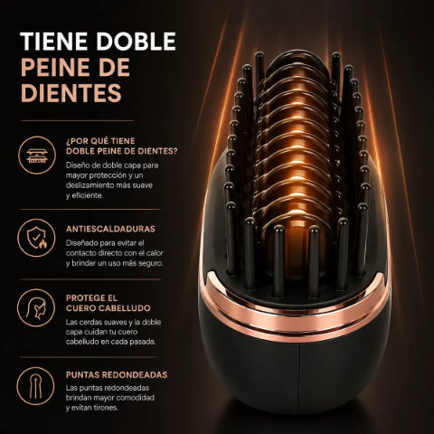 Mini Cepillo Alisador Portátil - USB Recargable.