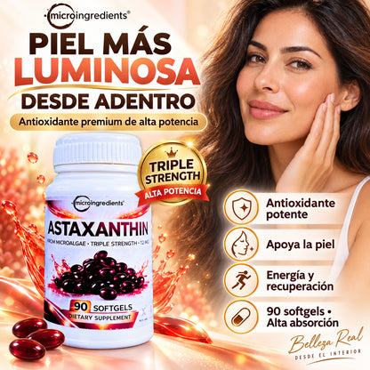 Astaxantina Triple Strength 12 mg – Belleza, Visión y Protección Antioxidante
