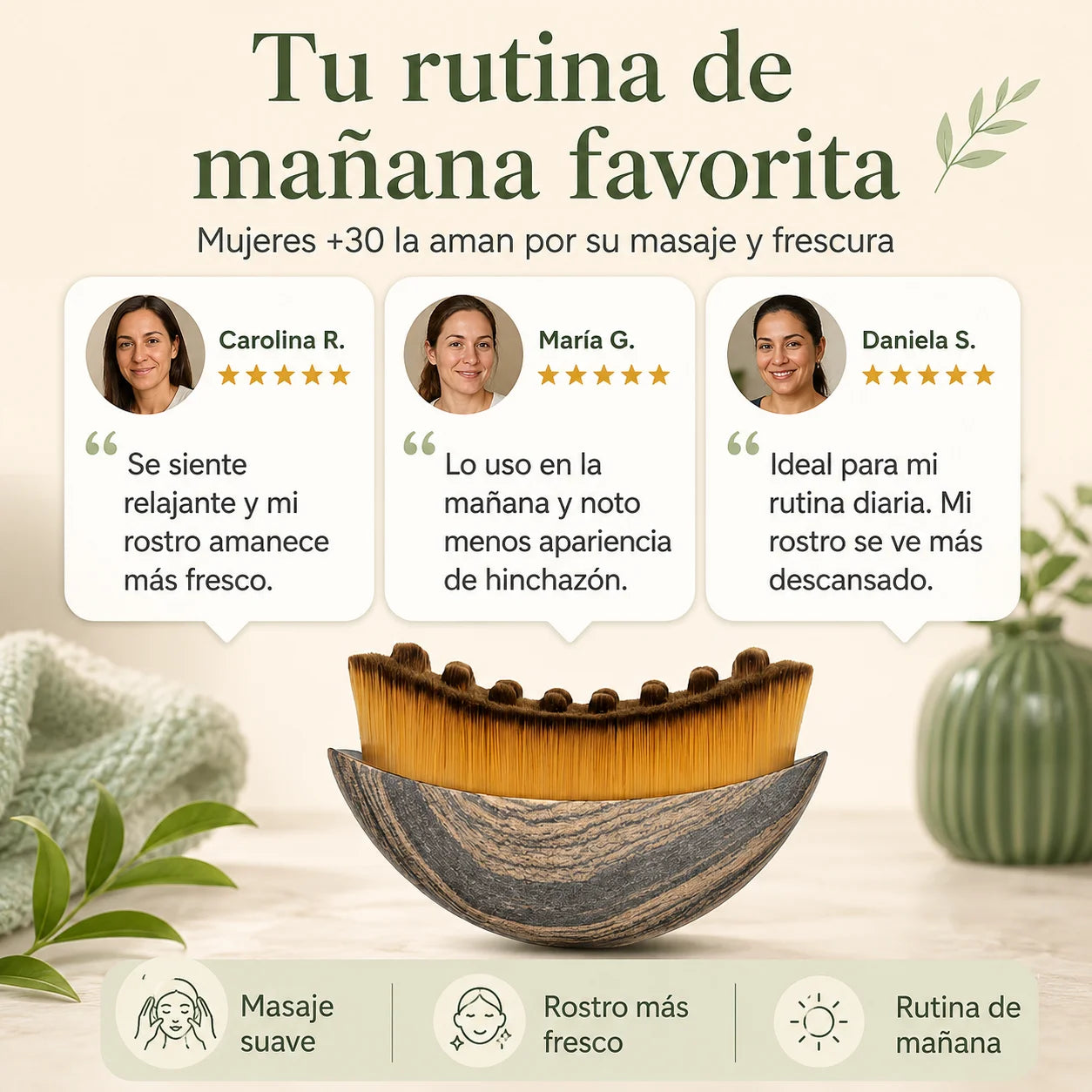Cepillo Facial Linfático | Rostro Más Fresco y Menos Hinchado