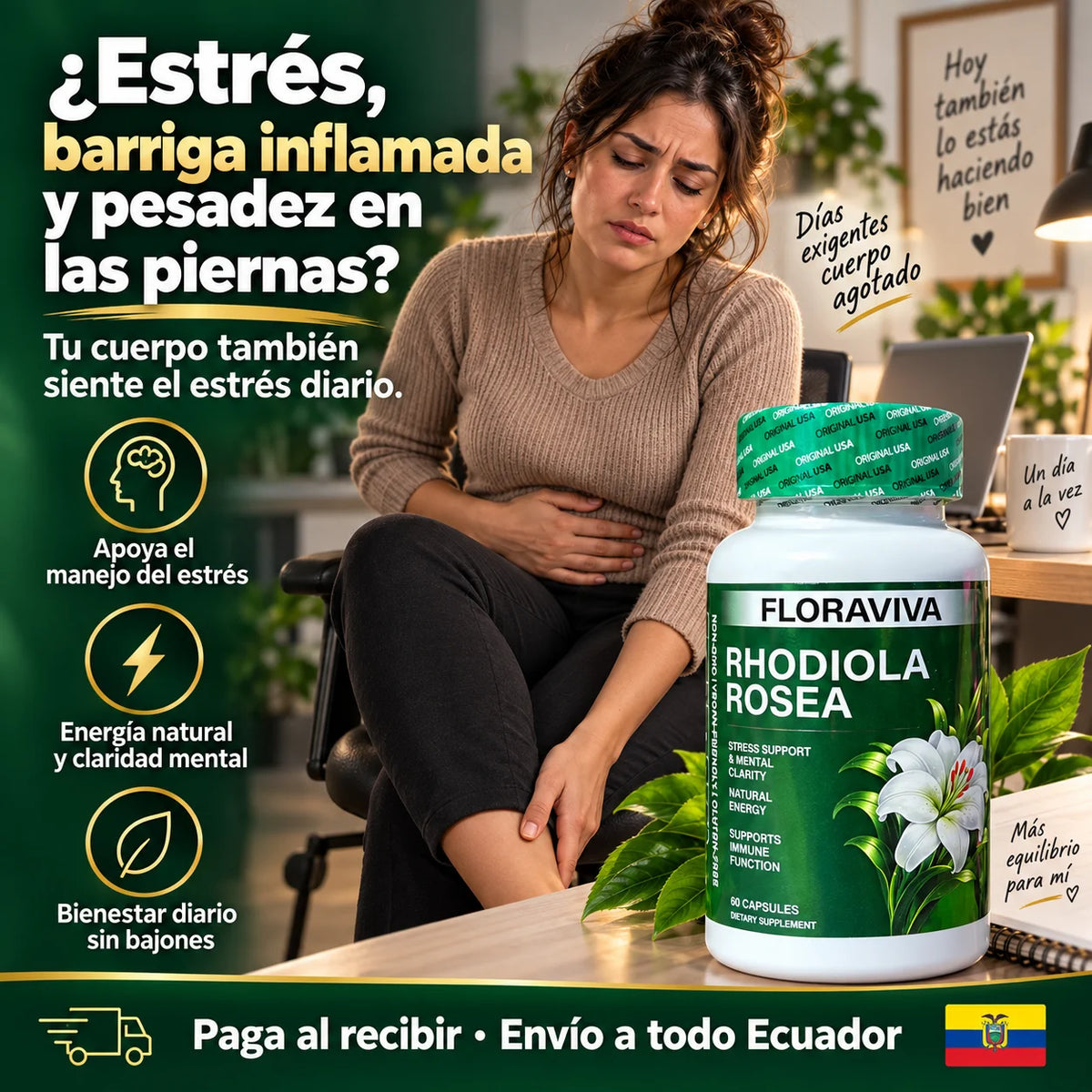 Floraviva Rhodiola Rosea | Energía, Enfoque y Apoyo frente al Estrés Diario